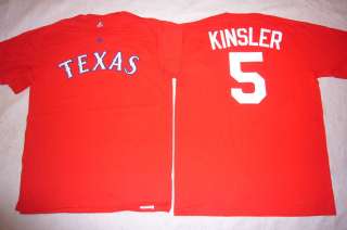 1638 MAJESTIC Texas Rangers IAN KINSLER TEXAS Baseball Jersey Shirt 