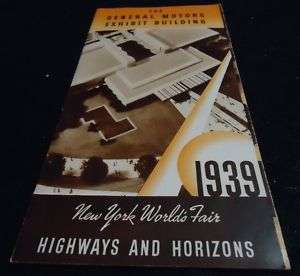 1939 NEW YORK WORLD FAIR General Motors Bldg BROCHURE  