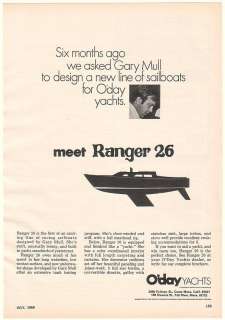 1969 Gary Mull Design ODay Ranger 26 Sailboat Print Ad  