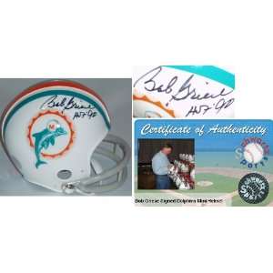  Bob Griese Signed Dolphins Riddell Mini Helmet w/HOF90 