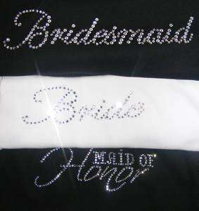 Maid of Honor Bride Crystal Rhinestone Iron On 4 shirt  