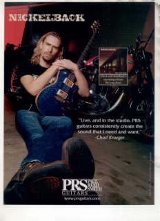 NICKELBACK CHAD KROEGER PRS PAUL REED SMITH GUITAR AD  