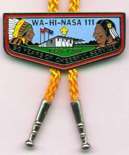 OA #111 Wa Hi Nasa Lodge 50th ANN Bolo Tie  