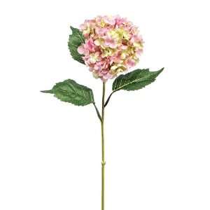  12 Floral Blossom Light Pink/Green Hydrangea Artificial 