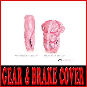 Mesh Fabric Gear Shift Knob & Handbrake Cover Pink  