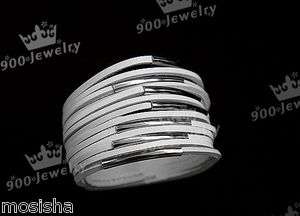White/Black Multi layer PU Leather Wide Ring Cuff Bracelet Wristband 