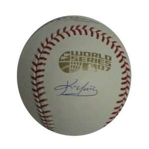  Autographed Kevin Youkilis 2007 World Series Baseball (MLB 