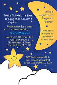Twinkle Little Star Baby Shower Invitations  UPRINT  