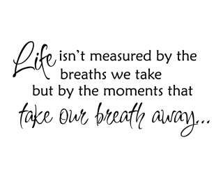 Life Isnt Measured by the Breaths We Take Vinyl Wall Art Lettering 