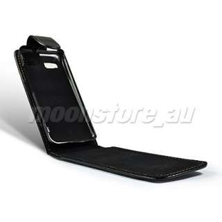 FLIP LEATHER CASE COVER POUCH FOR HTC DESIRE Z BLACK  