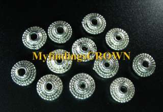 120 pcs Tibetan Silver ornate flat round beads FC391  