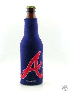Atlanta Braves Zipper Neoprene Bottle Suit Koozie MLB  