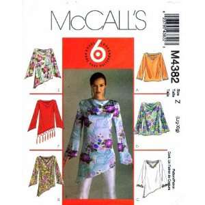 McCalls 4382 Sewing Pattern Misses Full Figure Tops Tunics Size 16 