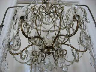 EXQUISITE OLD BEADED CHANDELIER 9 Rows Swags Macaroni Beads DRIPPING 