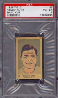 1926 W512 #6 Babe Ruth Yankees PSA 4 *290894  