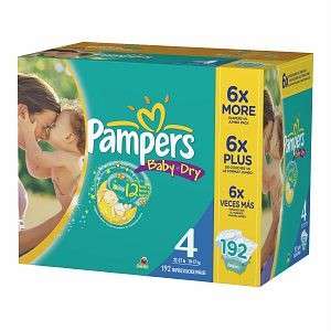 Pampers BABY DRY 12 HOUR SIZE4 22 37 LB 192 DIAPERS NEW  
