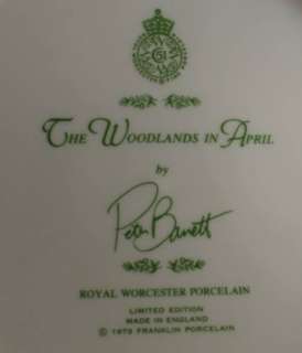 Peter Barrett Royal Worcester The Woodlands In April Collector Plate 