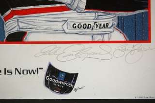   Dale Earnhardt Sr & Jr Autograph Signed AP Sam Bass 3 8 NASCAR  