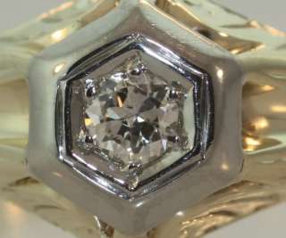14k yellow gold .15 european diamond engagement ring 4g  