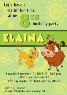 THE LION KING Birthday Party Invitation   2 Designs  