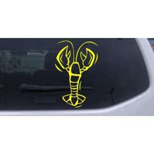 Lobster Animals Car Window Wall Laptop Decal Sticker    Yellow 3in X 4 