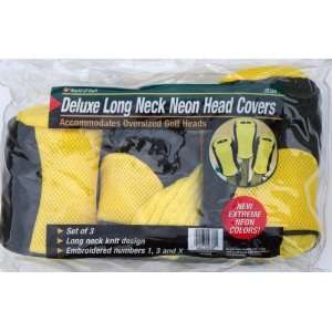  Premium Long Neck Neon Head Covers, YELLOW/BLACK Set of 3 