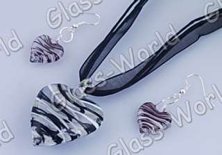 12sets Heart lampwork glass pendant necklaces&earrings  