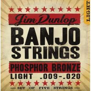  Dunlop 5 String Banjo Light Phosphor Bronze Strings 