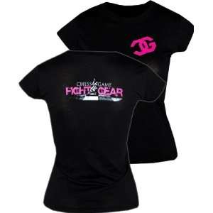 Chess Game Fight Gear Girls Logo Black T Shirt (SizeM)  