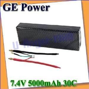 ge power lipo battery akku 7.4v 5000mah 30c hard case rc 