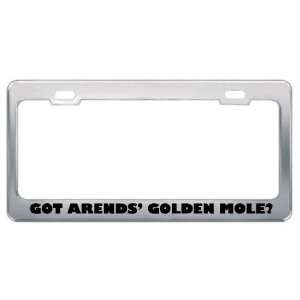 Got Arends Golden Mole? Animals Pets Metal License Plate Frame Holder 