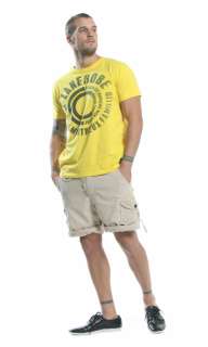 ZANEROBE Mens Toure Yellow Printed T Shirt  