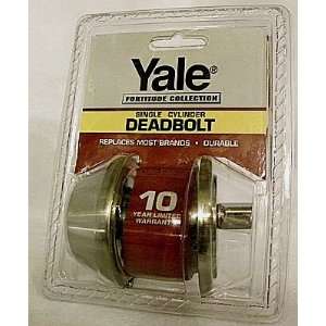 Yale Single Cylinder Deadbolt (Brushed Nickel) Fortitude Collection 