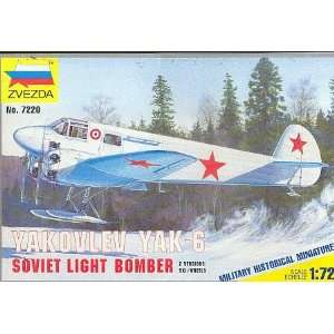  Yakovlev YAK 6 Soviet Light Bomber  172 Scale Plastic 