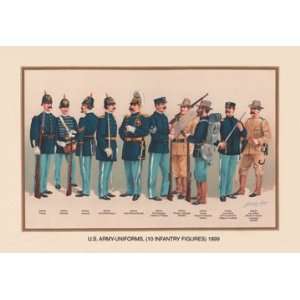  Uniforms (10 Infantry Figures), 1899 12X18 Canvas
