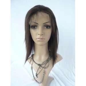  100% Full Lace Yaki Indian Remy Human Hair Straight Wig 