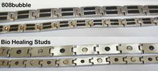 COUPLE CUSTOM Matching Black Stainless Steel Magnetic Bracelet 