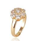 STUNNING 9K Gold Filled CZ Womens Flower Ring,size 9,110927 13