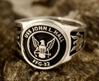 USS John L Hall FFG 32 US Navy Sterling Silver Ring  