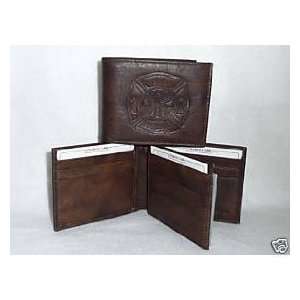   FIRE FIGHTER Leather BiFold Wallet NEW dkbr3 TYPEA