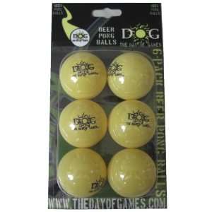  6 Pack Yellow Beer Pong Balls (3 Star) by The Day of Games 