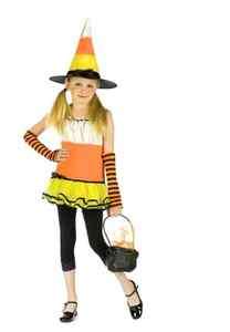 Girls Candy Corn Witch Costume   120111  