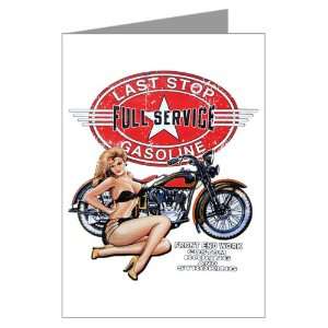  Greeting Card Last Stop Full Service Gasoline Motorcycle 