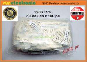 1206 SMD Resistor Kit 50 Value (1R~10MR) 5% 5000 pcs  