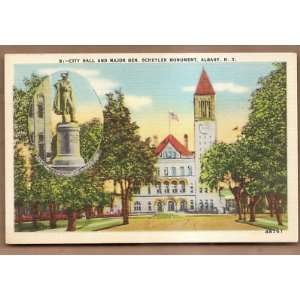  Postcard City Hall Major Gen Schuyler Monument Albany New 