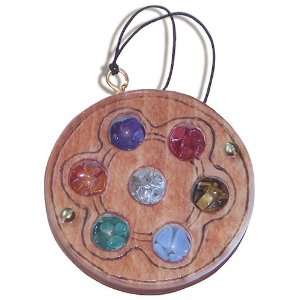 Magic Unique Gemstone and Wooden Amulet Lucky Chakra Flower Car Charm
