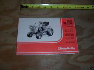 1237) Simplicity Operator Manual 6500 Series Tractors  