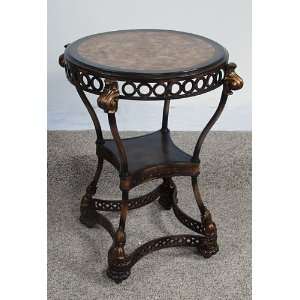    Oedipus Accent Table Round Wood Metal End Side New 