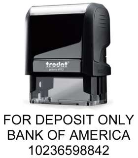 or 3 Line For Deposit Only Endorsement Stamp   Self Inking Rubber 