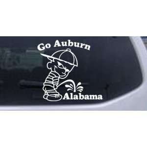 6in X 6.4in White    Go Auburn Pee On Alabama Car Window Wall Laptop 